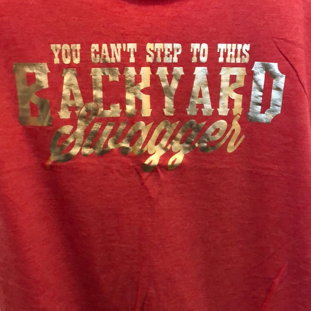 Red tank with “You Can’t Step To This Backyard ... - Picture 2 of 4